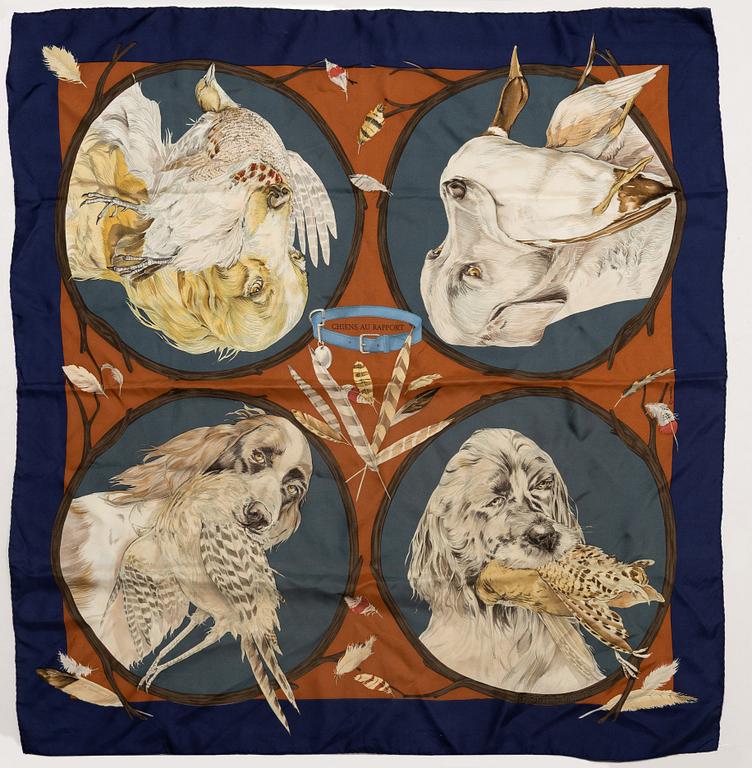 Hermès, scarf, "Chiens au Rapport".