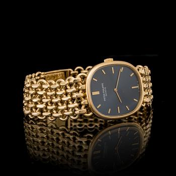 HERRARMBANDSUR, 18 k guld, "Golden Ellipse", Patek Philippe. Vikt ca 82 g.