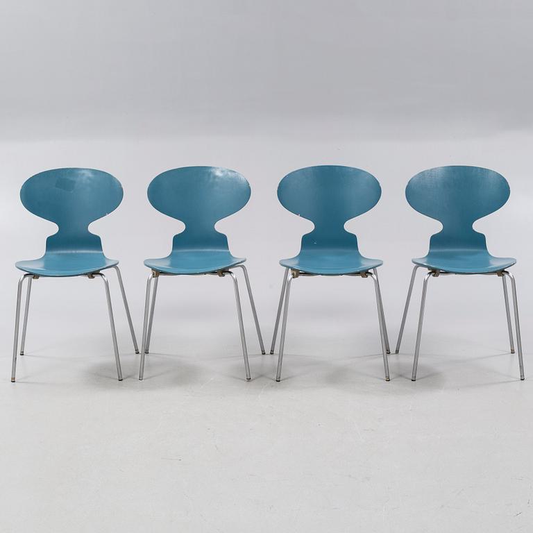 Four "Ant" chairs, designed by Arne Jacobsen, by Fritz Hansen 1970.