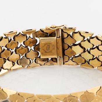 Armband, trefärgat guld.