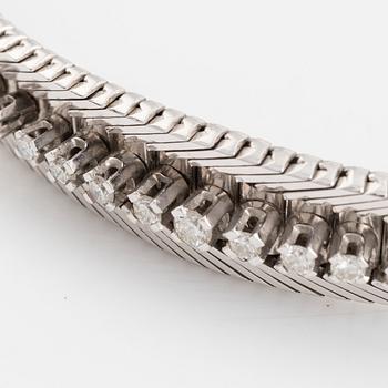 White gold and brilliant cut diamond bracelet.
