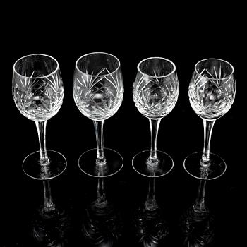 A set of 23 wine glasses from the 20th century.