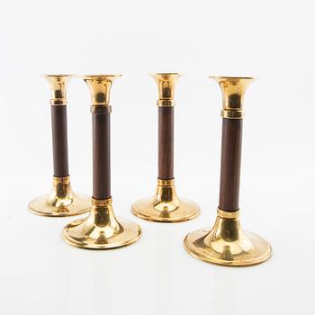 Candle holders 4 pcs, Grillby Brass second half of the 20th century.