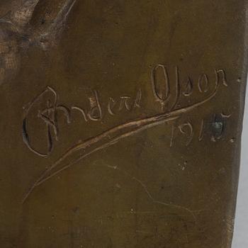 ANDERS OLSON, sculpture signed and dated 1915.
