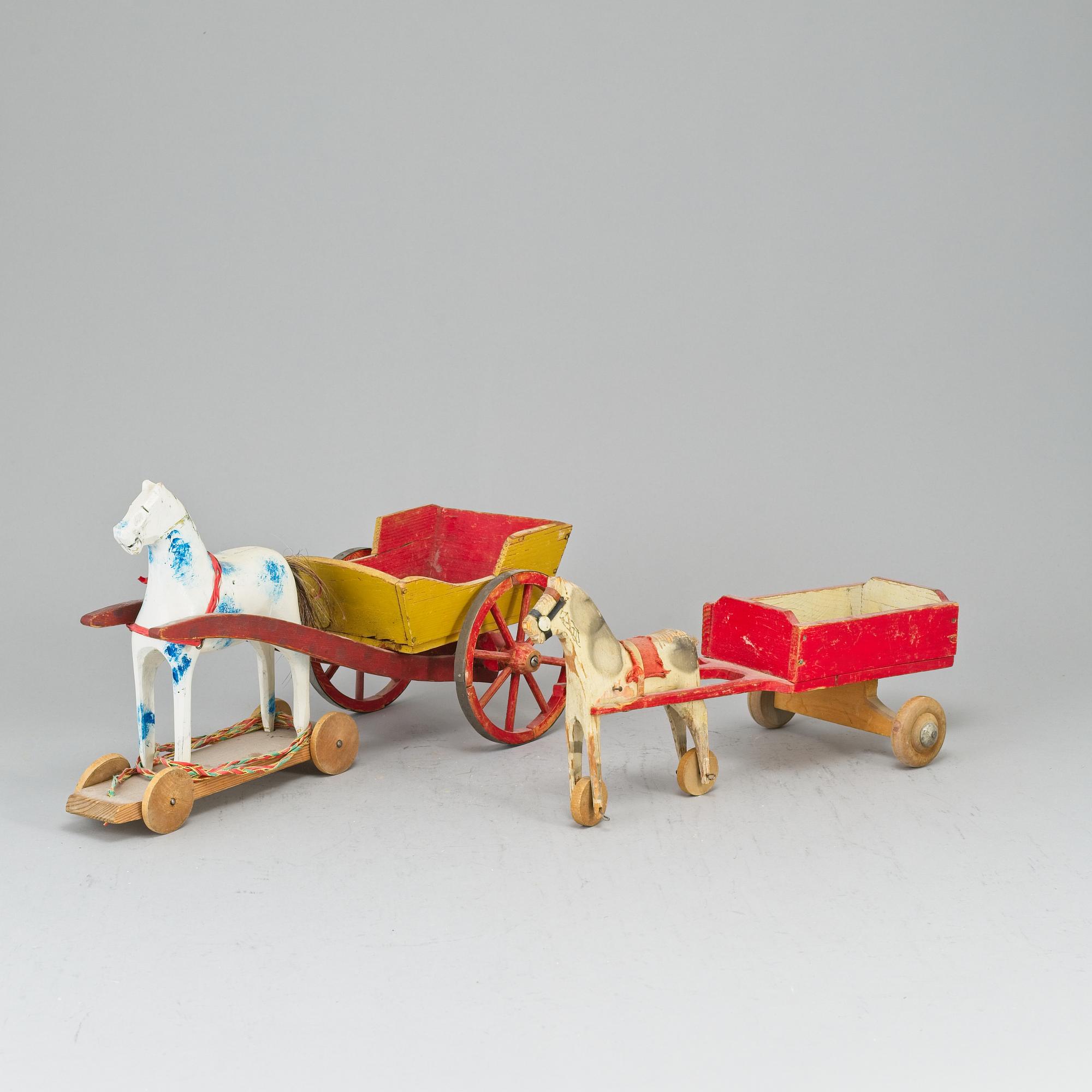 HÄSTAR MED VAGN, 2 st, 1900-talets första hälft.