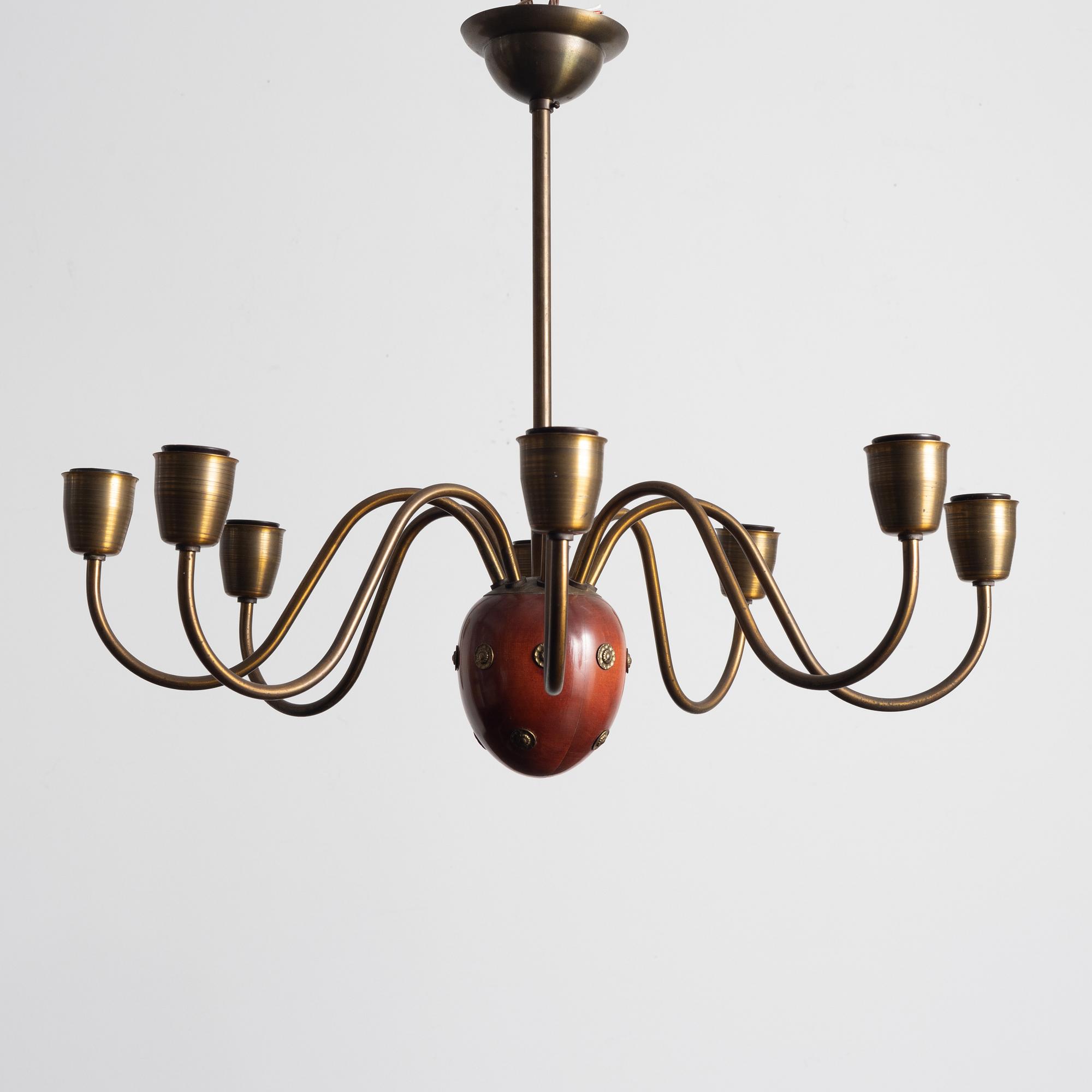 Hans Bergström, taklampa, ateljé Lyktan, Åhus, 1940-50-tal.