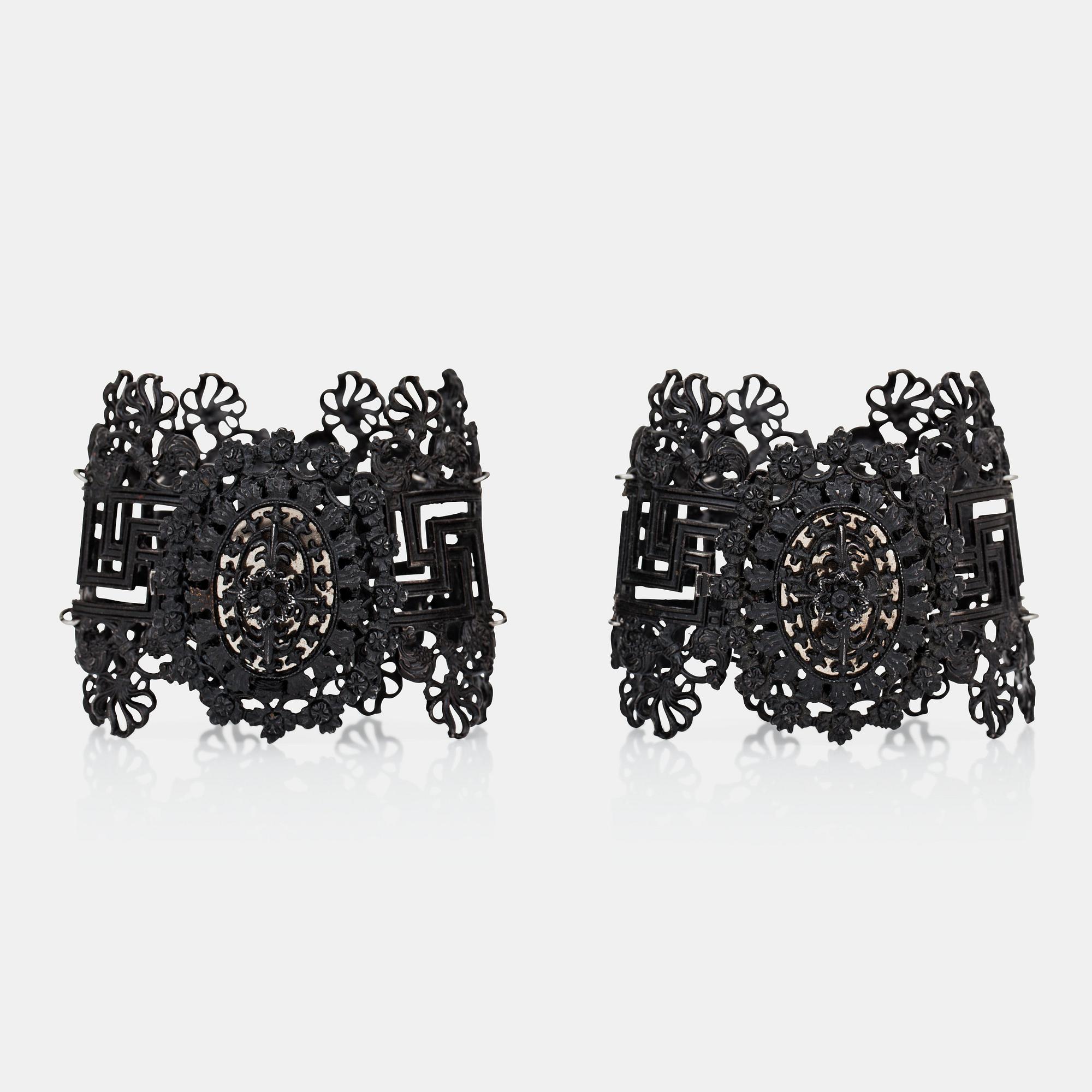 A pair of Berlin Iron (Berliner Eisen) bracelets. Germany, first half 19th century.