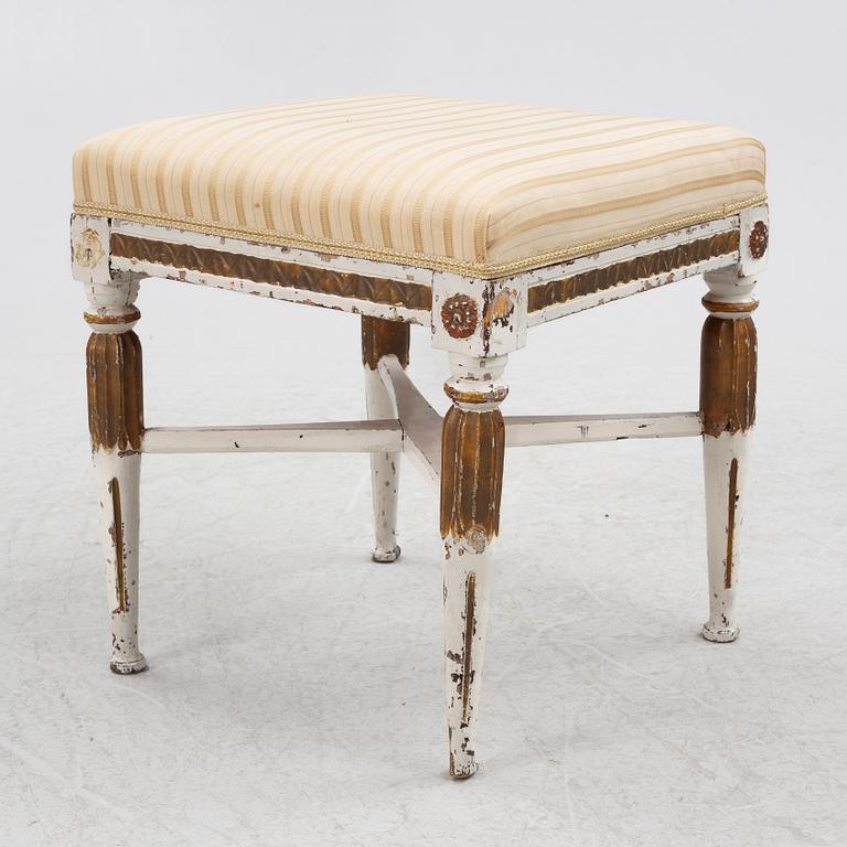 A late Gustavian stool, late 18th century.