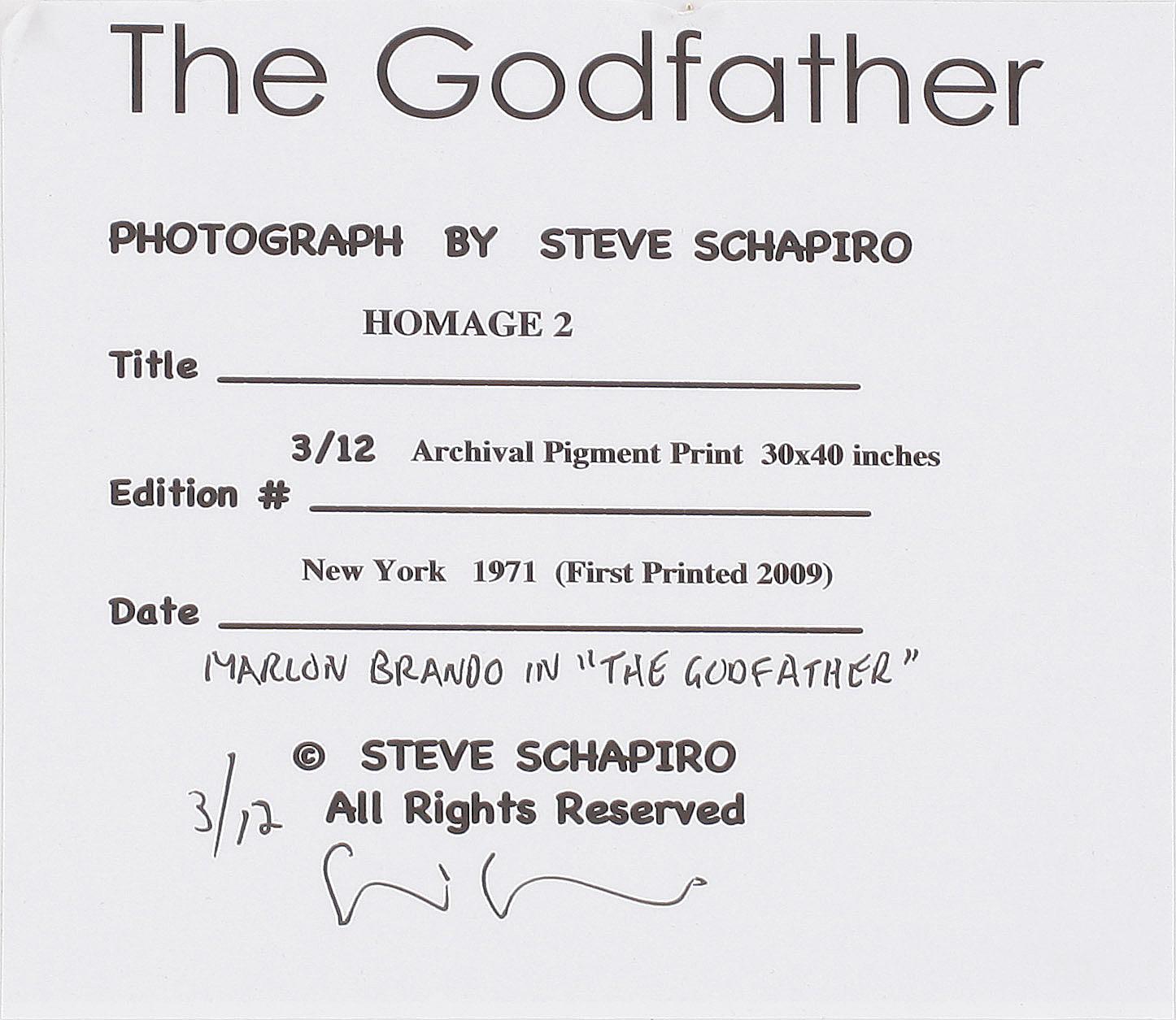 STEVE SCHAPIRO, fotografi, signerad och numrerad 3/12 á tergo.