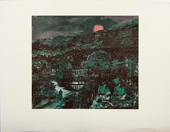 Ola Billgren, color lithograph, signed -81 trail print.