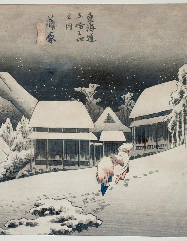 ANDO HIROSHIGE, träsnitt, sign.