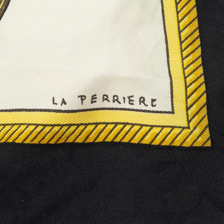 Hermès, a 'Les Voitures a Transformation' silk scarf.