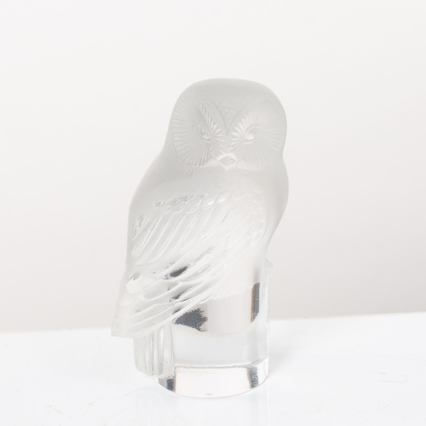 9 glass figurines, Lalique, France.