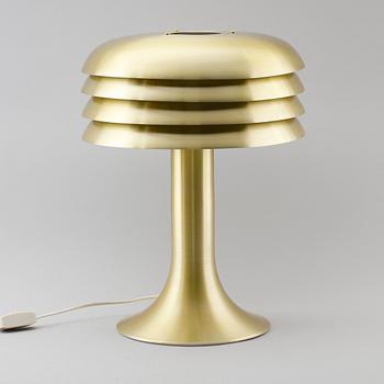 BORDSLAMPA, mässing, Hans-Agne Jakobsson, Markaryrd, 1900-talets andra hälft.