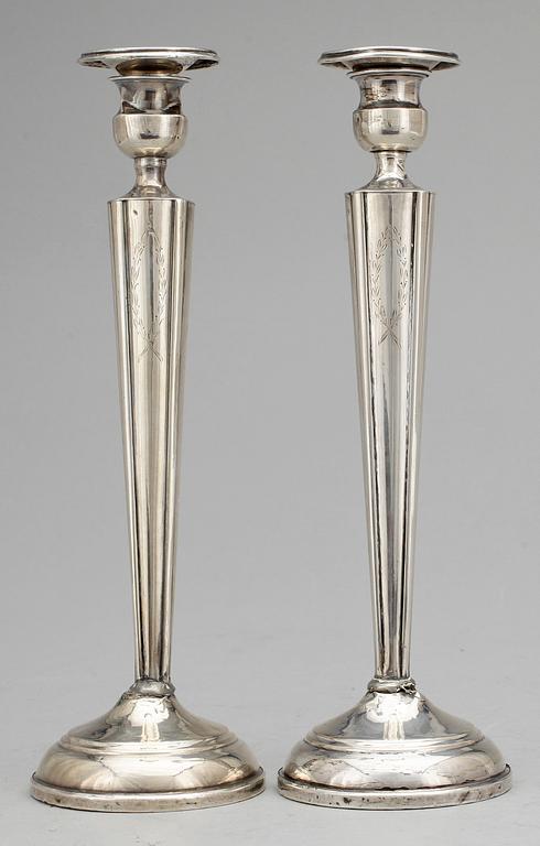 LJUSSTAKAR, ett par, sterlingsilver, M. Fred Hirsch, USA, 1900-talets första hälft.
