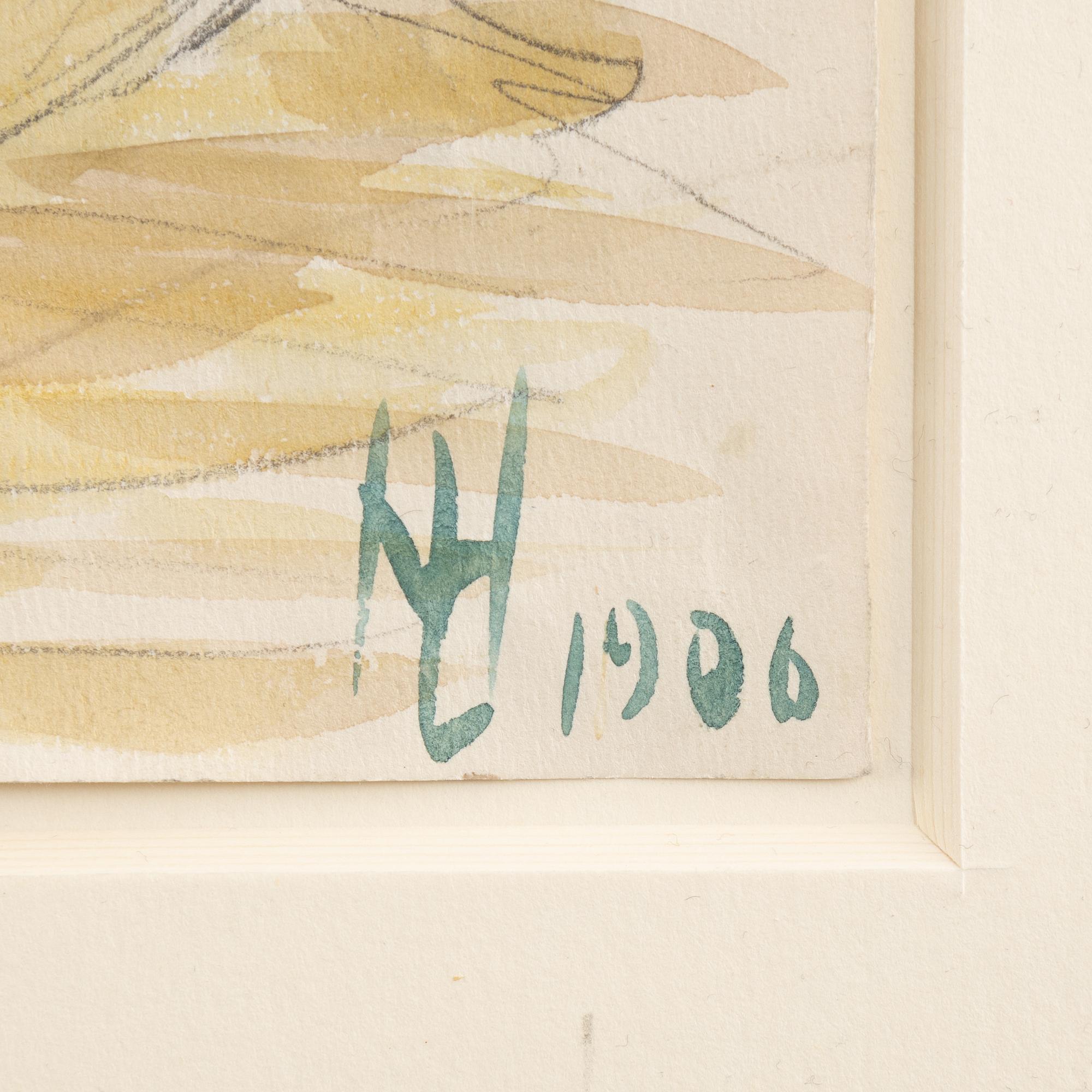 Harriet Löwenhjelm, watercolour, signed and dated 1906.