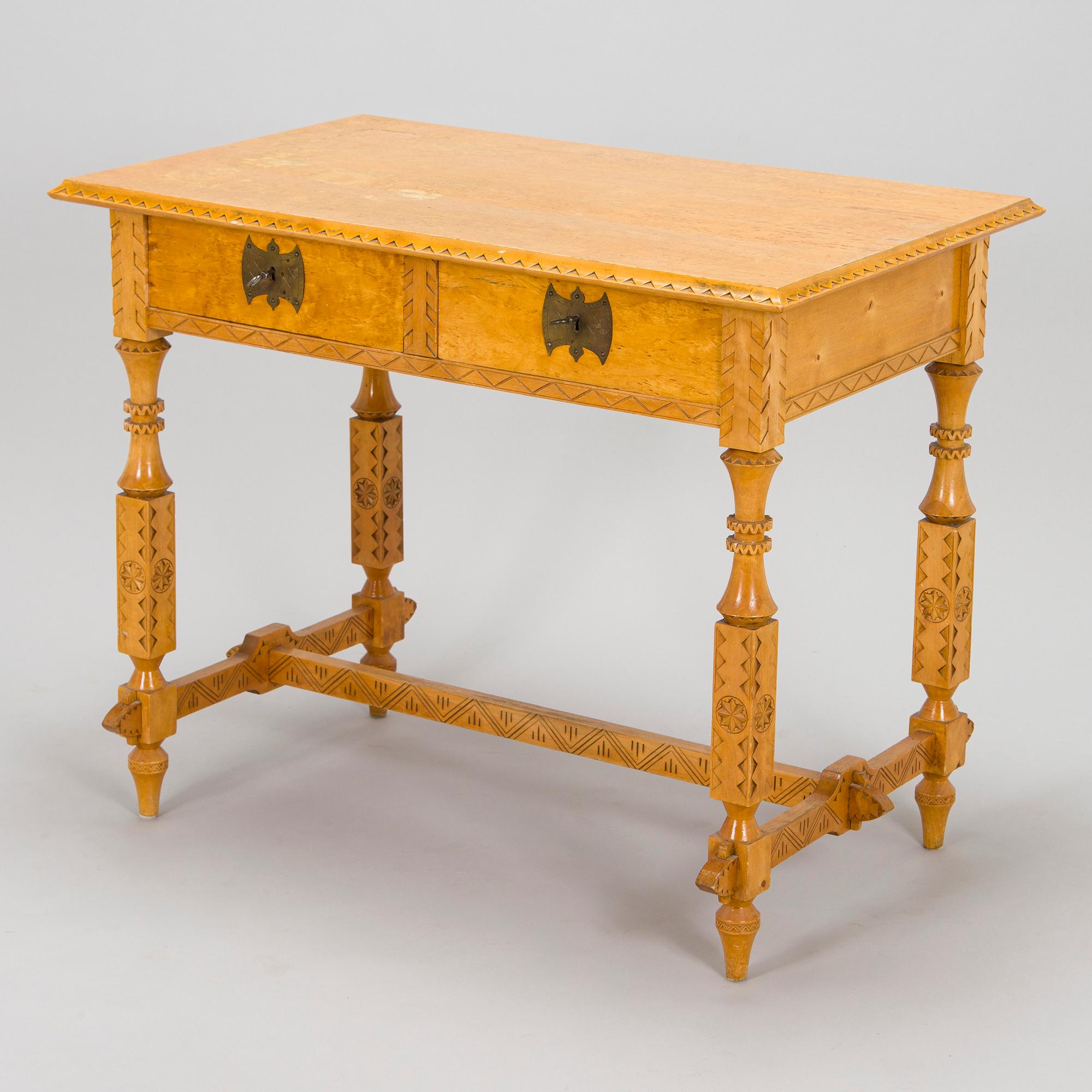 Yrjö Blomstedt, kirjoituspöytä ja jakkara, 1898.