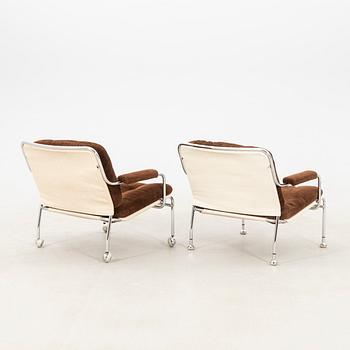 Armchairs, 2 pcs "Eva", Lindlöfs Möbler, Lammhult, 1970s.