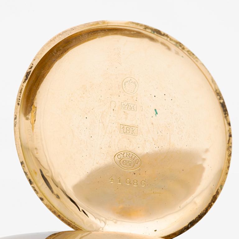Cyrus, pocket watch, 18K gold, 50 mm.