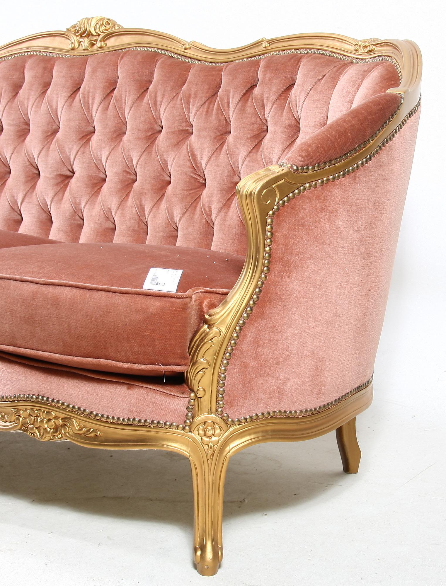 SALONGSGRUPP, 3 delar, rokokostil, 1900-tal.