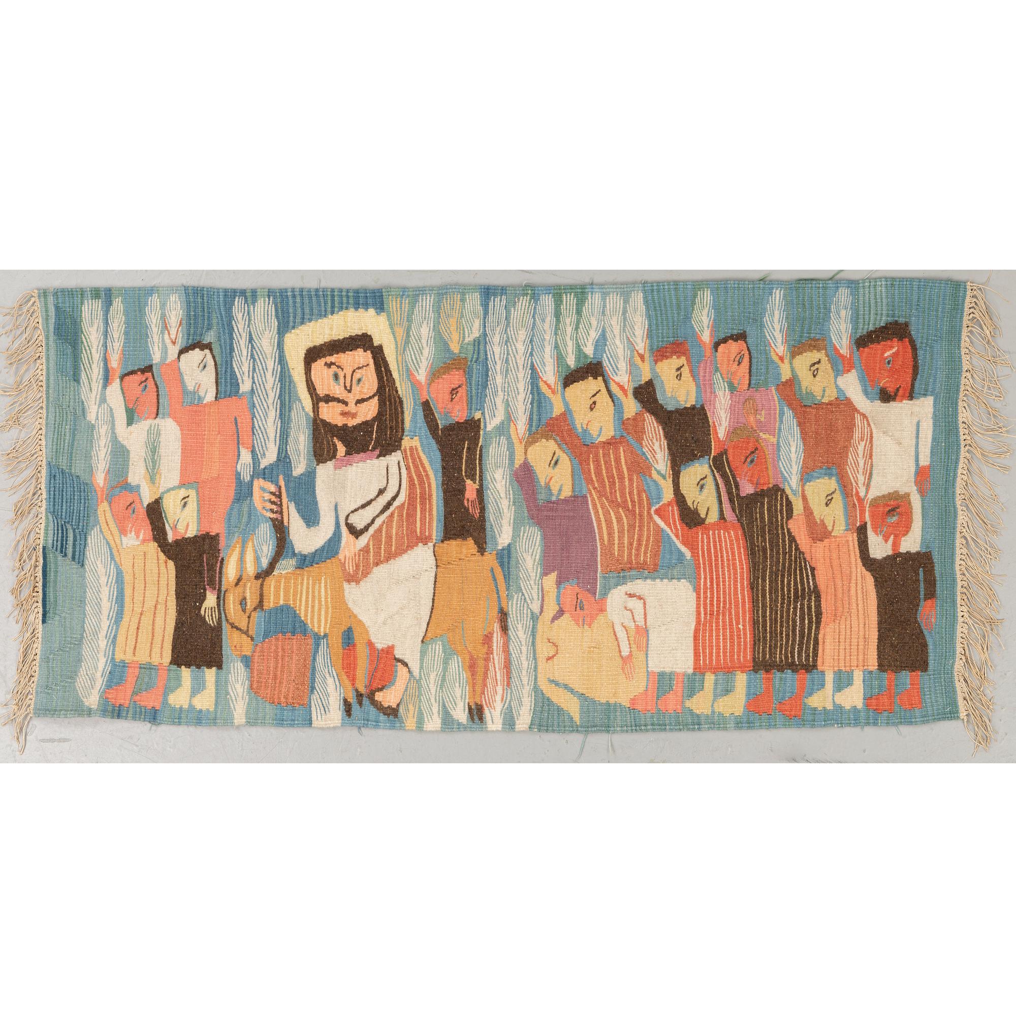 A TAPESTRY, tapestry weave, ca 70,5 x 147,5 cm, Wissa Wassef's weaving school in Haranya outside  Cairo.