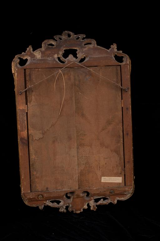 A pair of Swedish Rococo 18th century two-light girandole mirrors.
