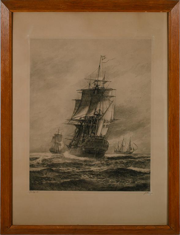 JACOB HÄGG, etsning, sign.