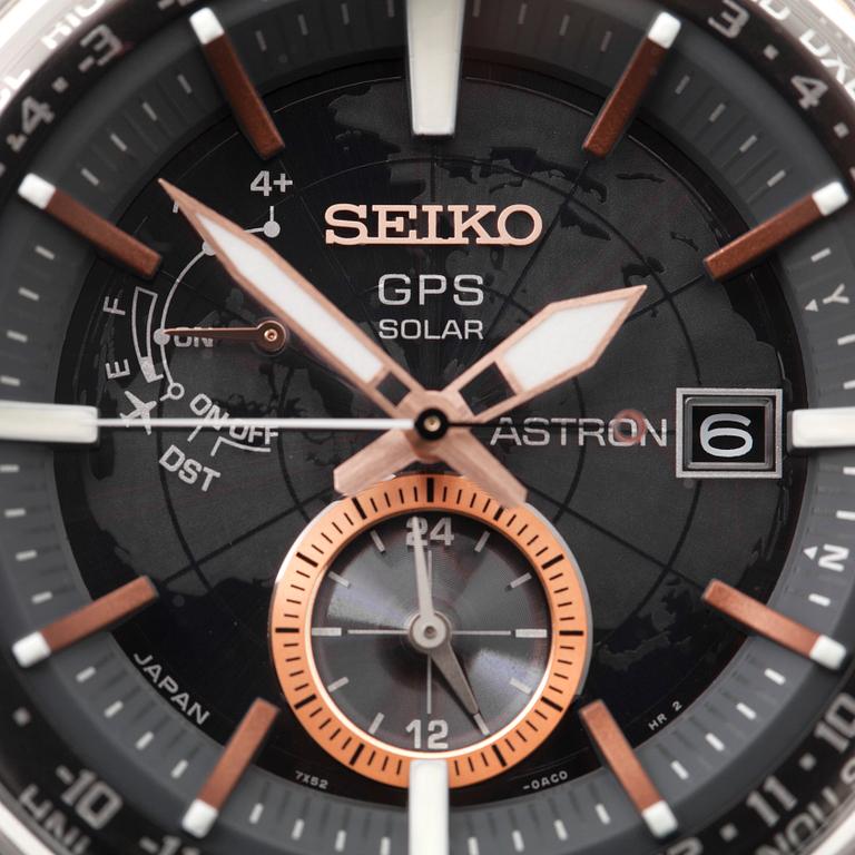 SEIKO, Astron GPS Solar, wristwatch, 48 mm,