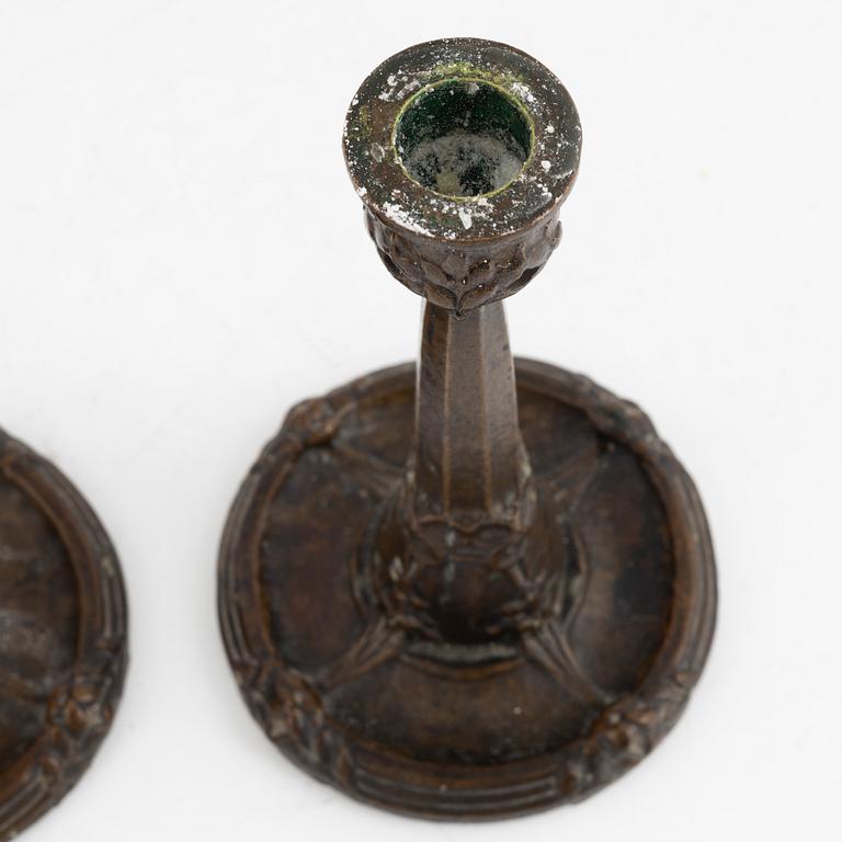 A pair of Jugend candlesticks, Hugo Elmqvist, early 20th century.