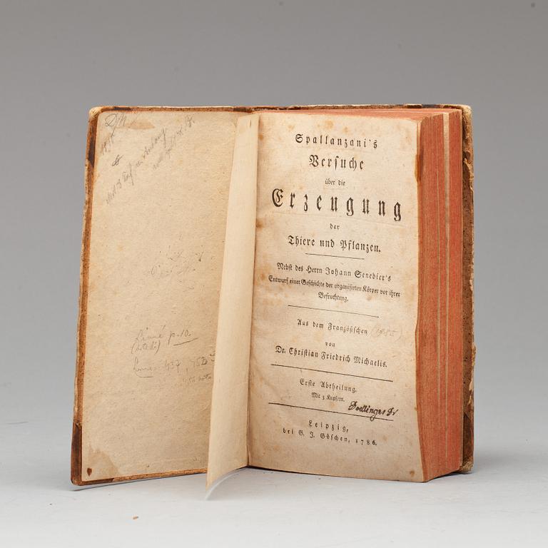 BOK, "Spallanzani´s besuche über die..."Christian Friedrich Michaelis, Leipzig 1786.