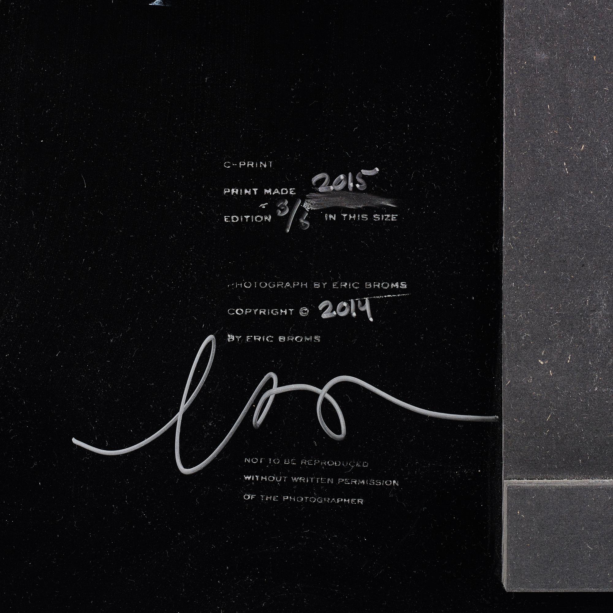 Eric Broms, photo mounted on glas, signed 3/6 verso.