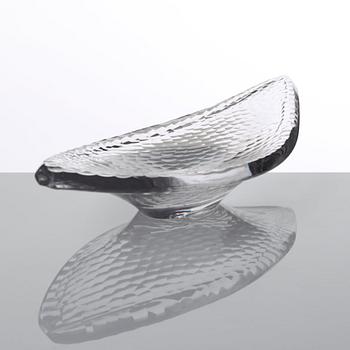 Vicke Lindstrand, a cut glass dish, Kosta, Sweden 1950-60's.