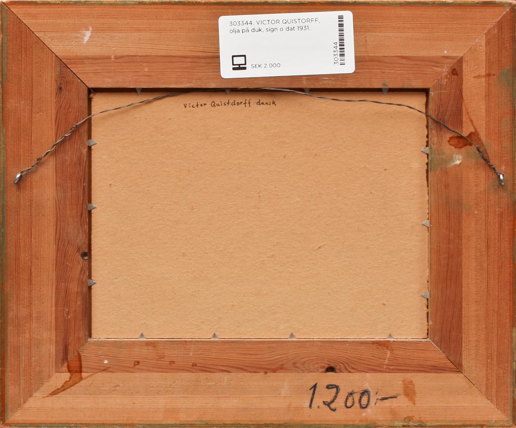 VICTOR QUISTORFF, olja på duk, sign o dat 1931.