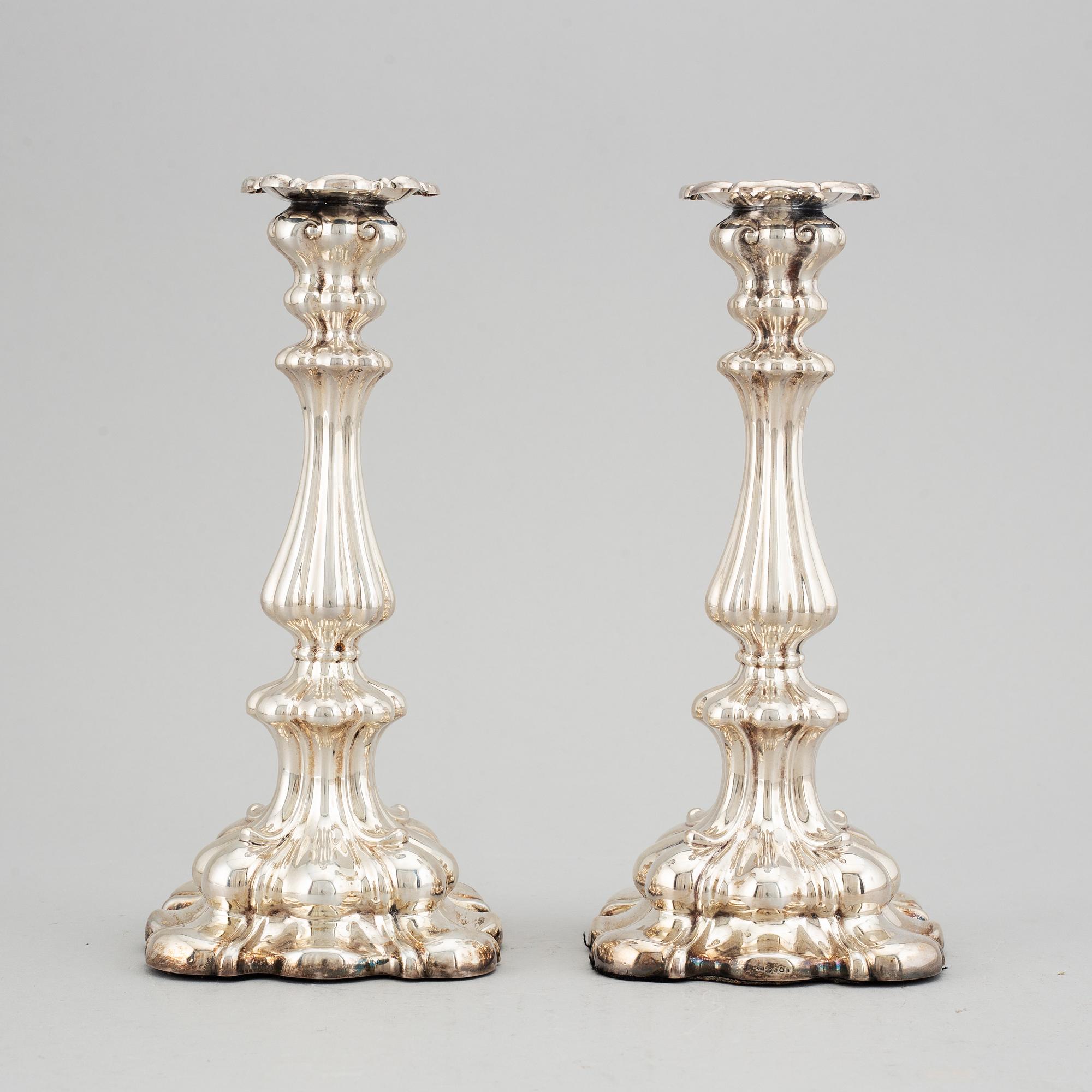 A pair of similar swedish silver candlesticks, K. Andersson, Stockholm 1927-28.