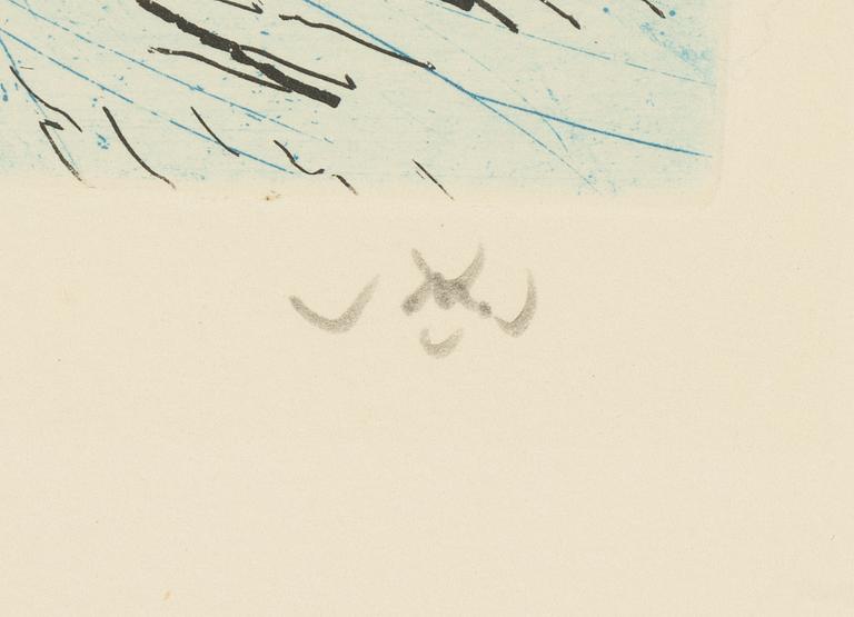 Roberto Matta, etching in colours, signed 56/100.