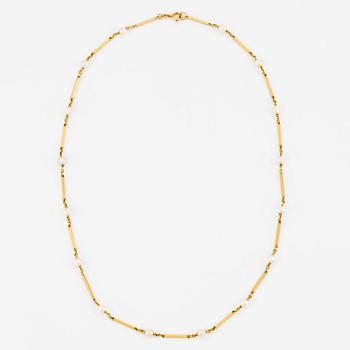 Collier, 18K guld och pärlor.