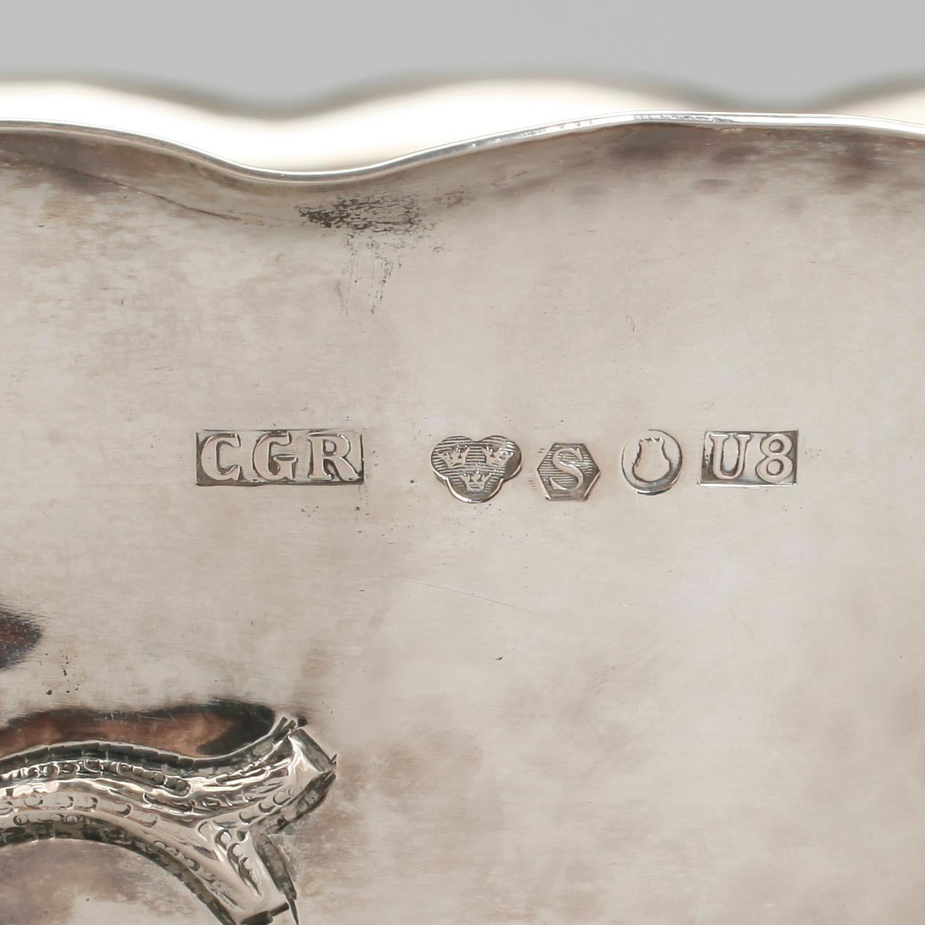 SKÅL, silver, C G Råström, Stockholm, 1946.  Vikt ca 482 gram.