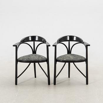 Armchairs, 6 pcs, model 87, Thonet, late 20th century.