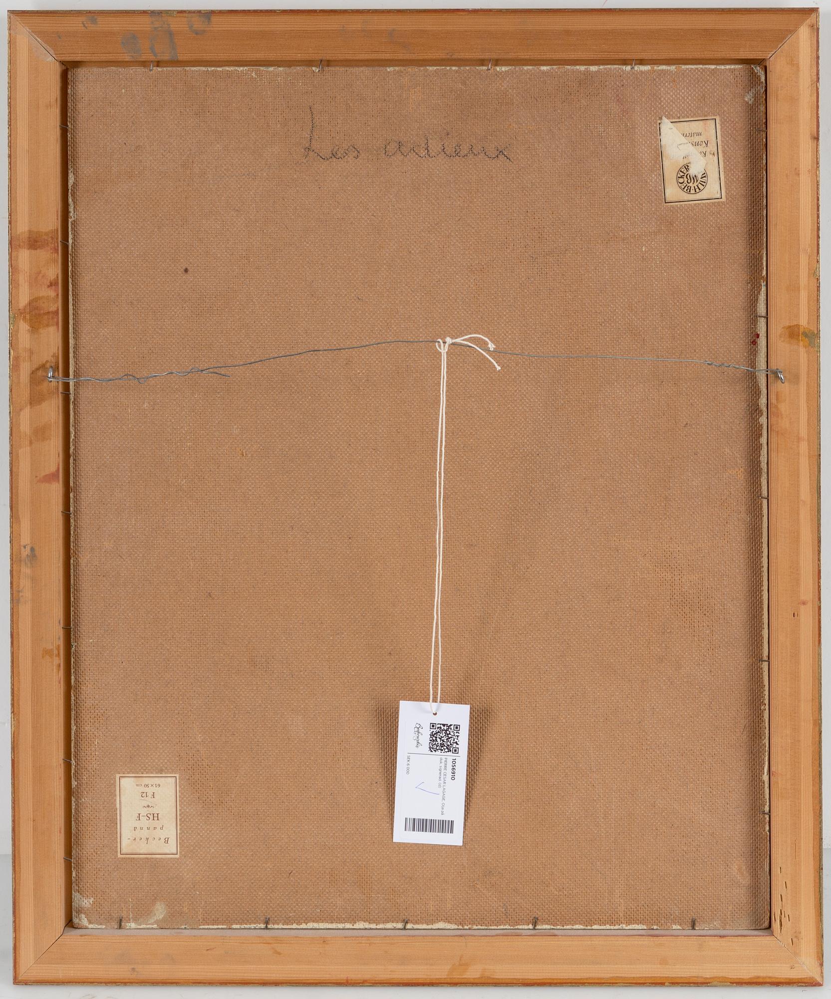 PIERRE CESAR LAGAGE, Olja på pannå, signerad.