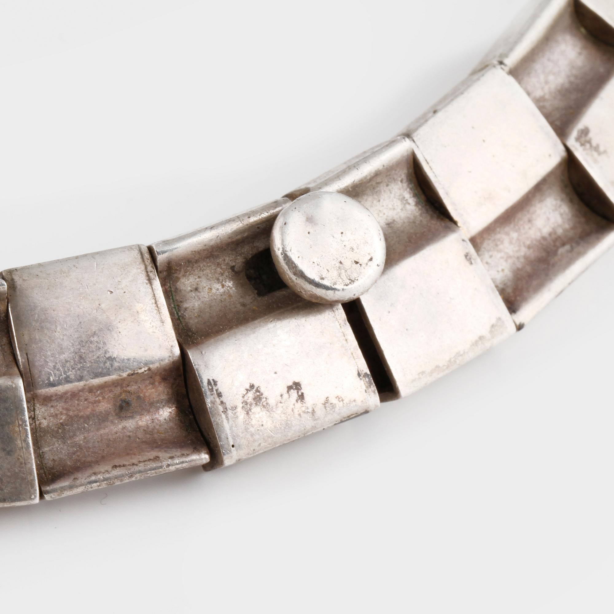 COLLIER,  silver med slipad sodalit, Mexico.Vikt 268,4 gram.