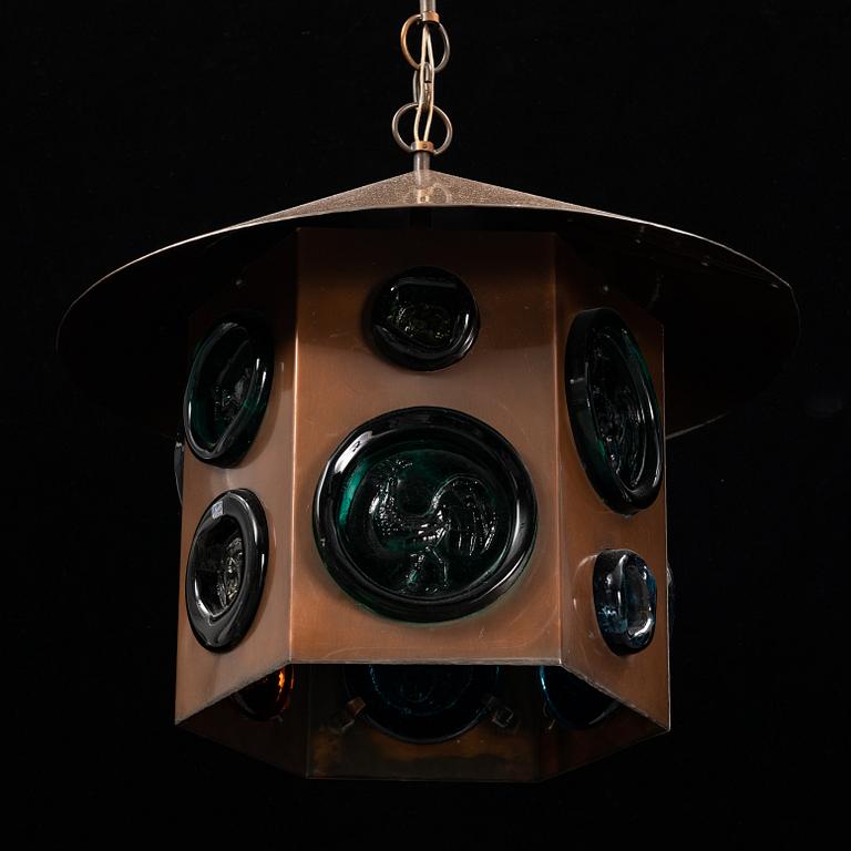 Erik Höglund, a ceiling lamp, Boda Glasbruk, second half of the 20th century.