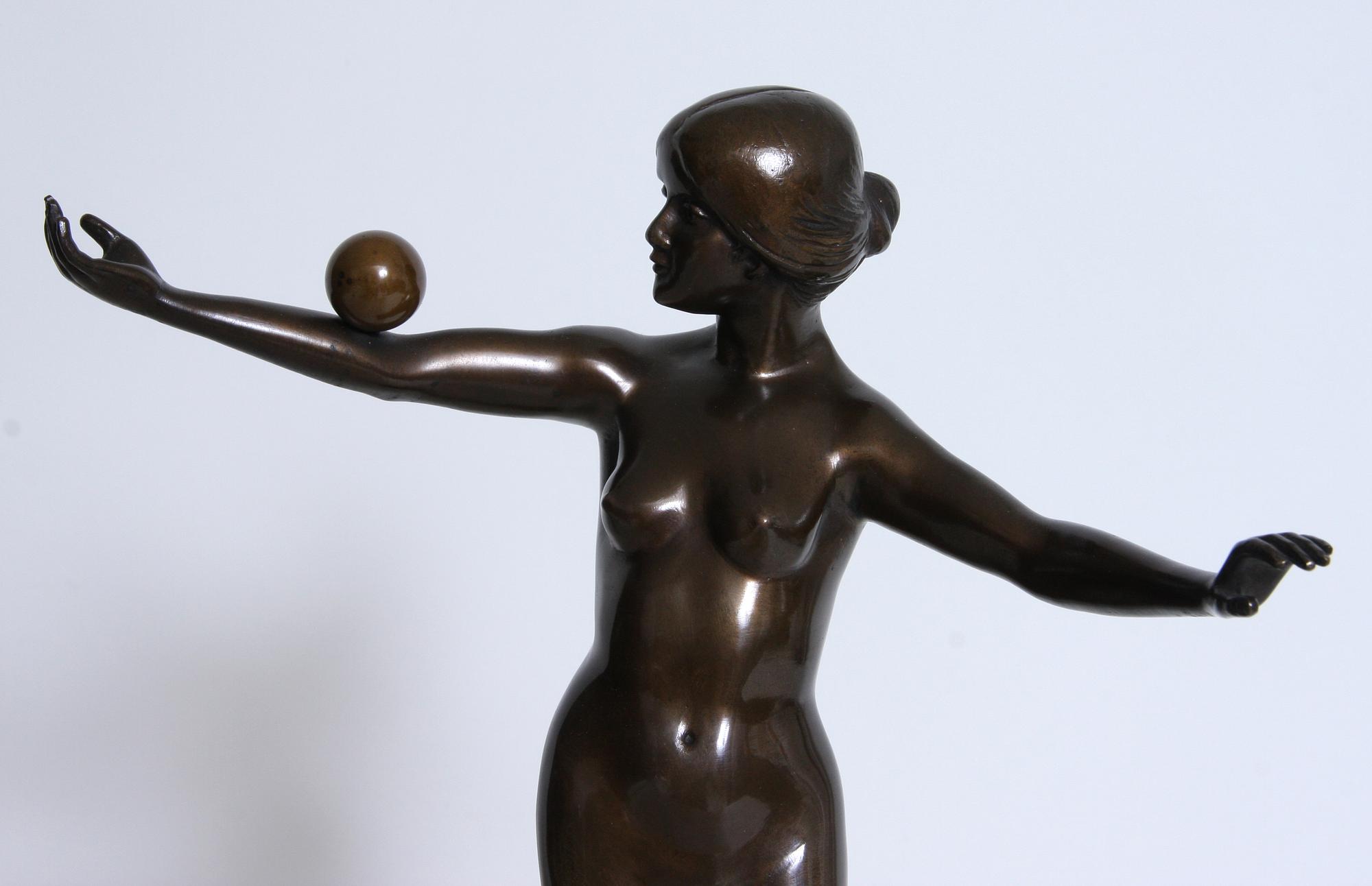 SKULPTUR, brons, otydl sign, 1900-talets första hälft.