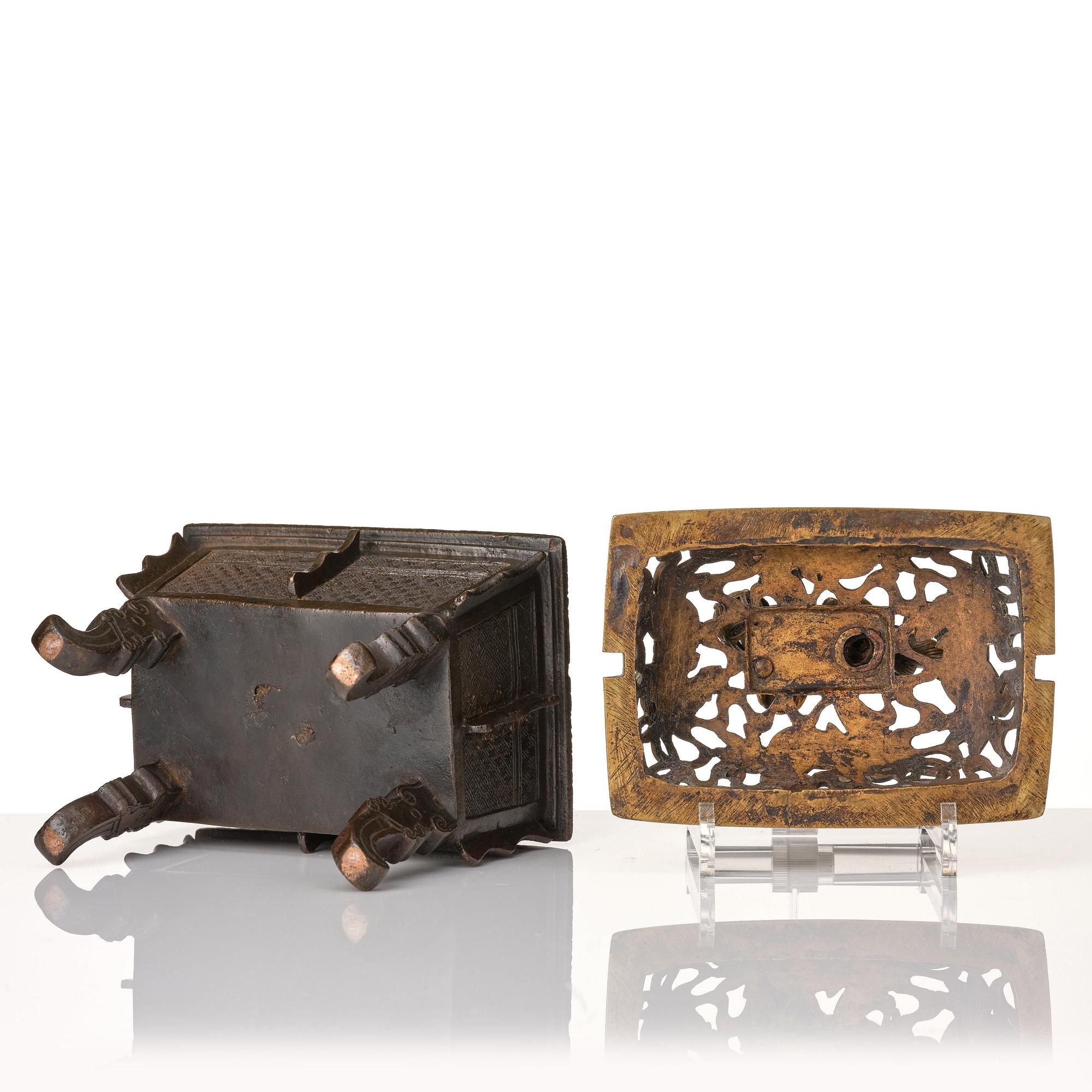 A archaistic bronze vessel/censer, late Ming dynasty/early Qing dynasty.