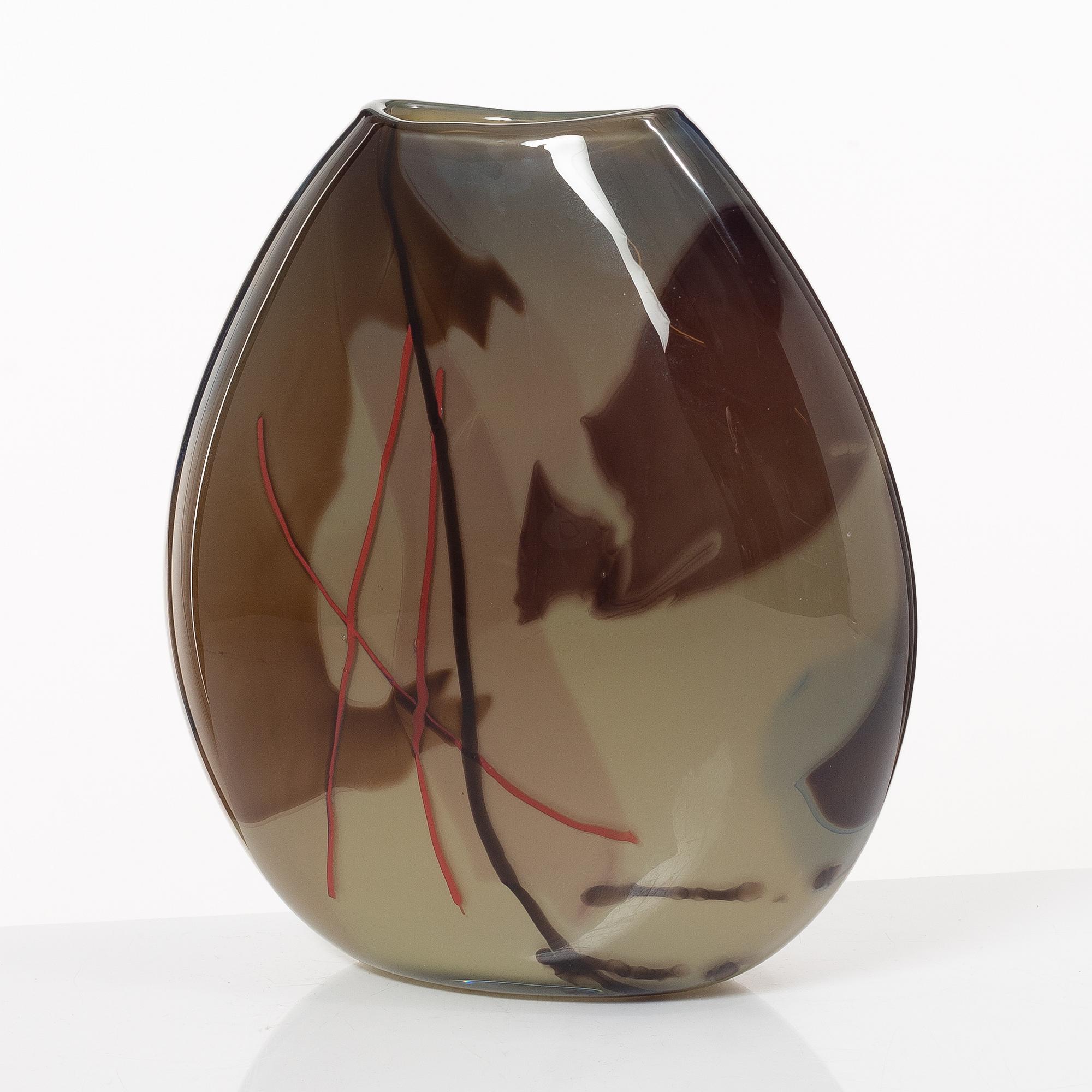 Jan-Erik Ritzman, a vase, glass, unique, Transjö, 1988.