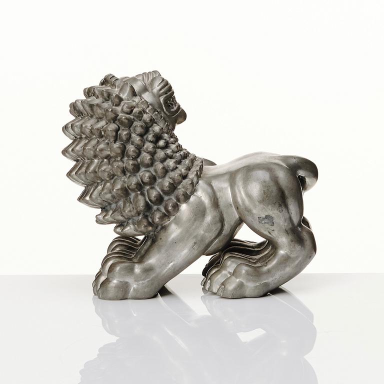 Anna Petrus, a pewter sculpture of a lion, Svenskt Tenn, Stockholm 1952.