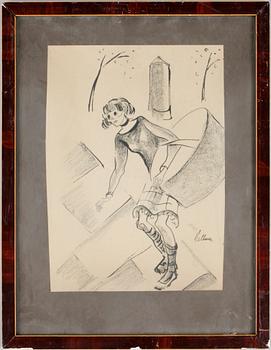 ADOLF HALLMAN, teckning. Sign. - Bukowskis