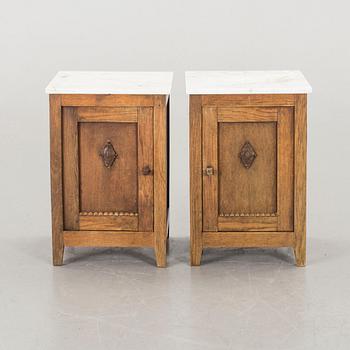 A PAIR OF BEDSIDE TABLES.