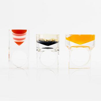 Siv Lagerström, three acrylic rings, 1970s.