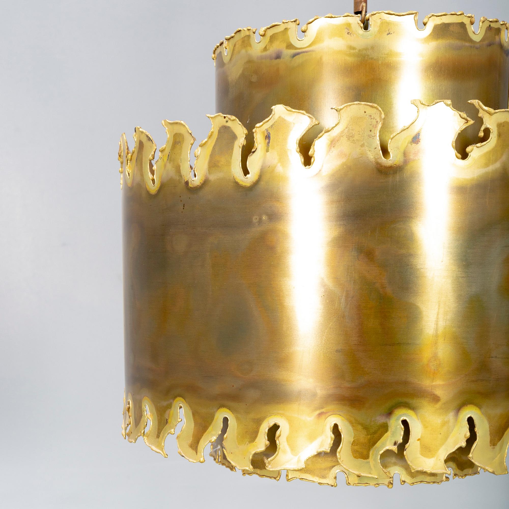 A set of brass ceiling pendant and wall lamp by Svend Aage Holm Sørensen later part of the 20th century.