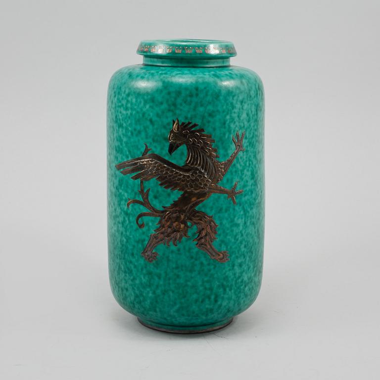 VAS, stengods, "Argenta", Wilhelm Kåge, Gustavsberg, omkring 1900-talets mitt.